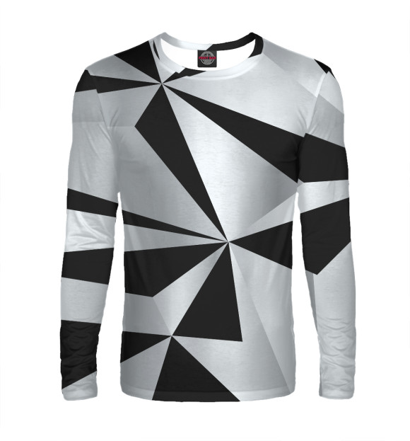 Мужской лонгслив с изображением Silver&black цвета Белый