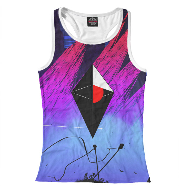 Женская майка-борцовка с изображением NO MANS SKY цвета Белый