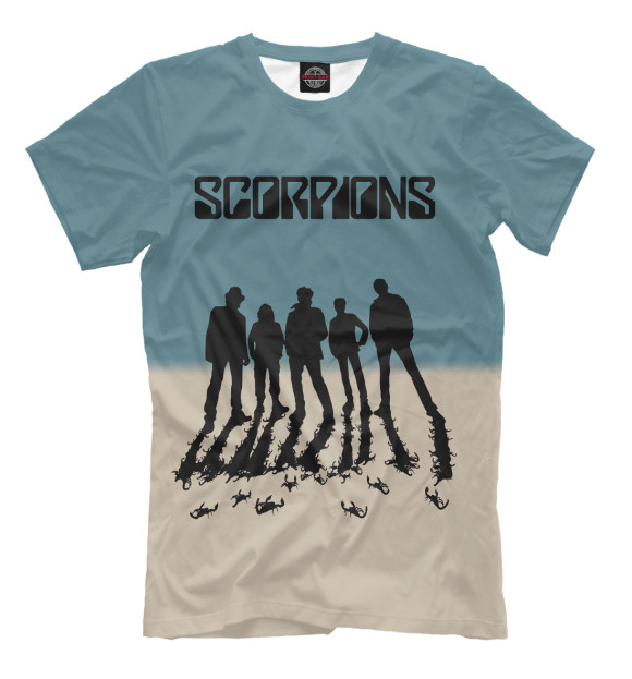 Мужская футболка с изображением Scorpions цвета Серый