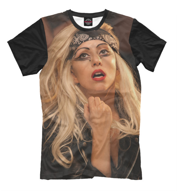 Мужская футболка с изображением Lady Gaga цвета Молочно-белый