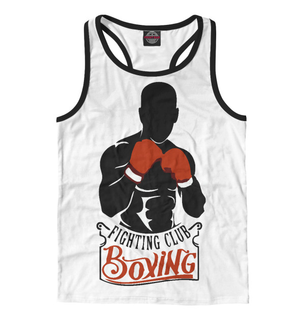 Мужская майка-борцовка с изображением Fighting club цвета Белый