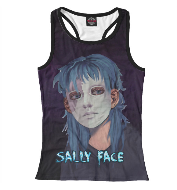 Женская майка-борцовка с изображением Sally Face цвета Белый