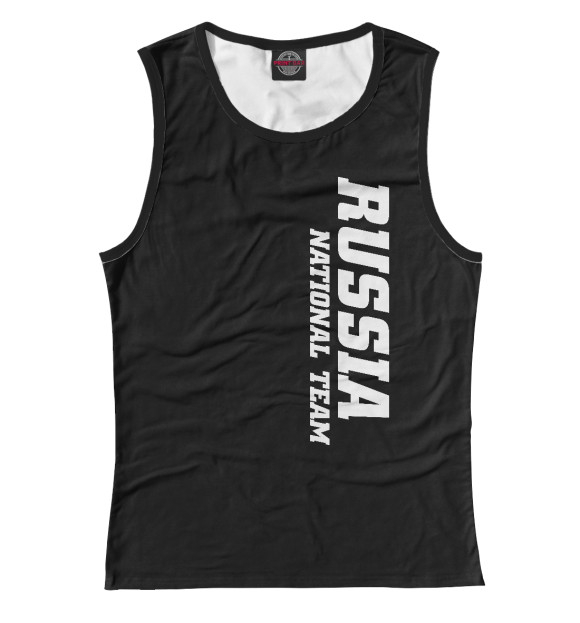 Женская майка с изображением Russia цвета Белый