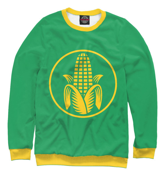 Мужской свитшот с изображением Кукуруза цвета Белый