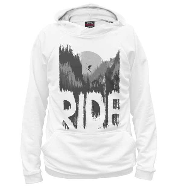 Худи для девочки с изображением Ride ski цвета Белый