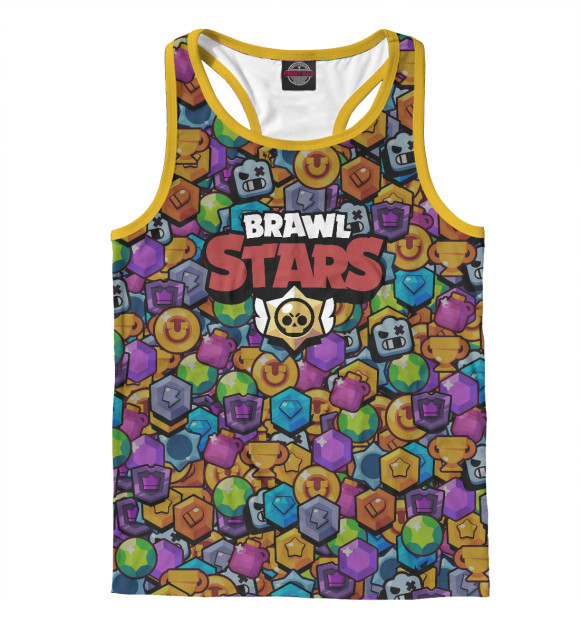 Мужская майка-борцовка с изображением Brawl Stars цвета Белый
