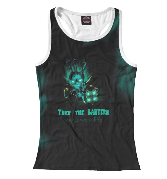 Женская майка-борцовка с изображением Take the lantern цвета Белый