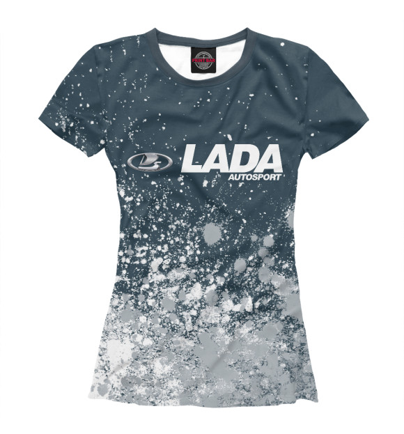 Женская футболка с изображением Lada Autosport | Арт цвета Белый