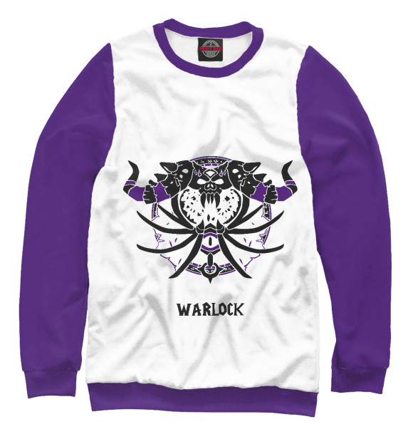 Мужской свитшот с изображением Warlock цвета Белый