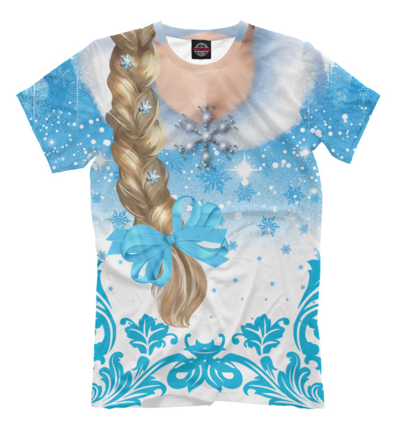Футболка для мальчиков с изображением Снегурочка цвета Молочно-белый