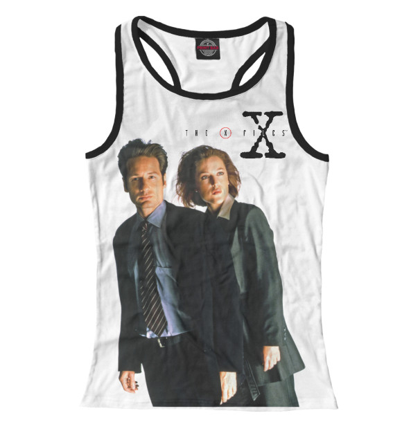 Женская майка-борцовка с изображением The X-Files цвета Белый