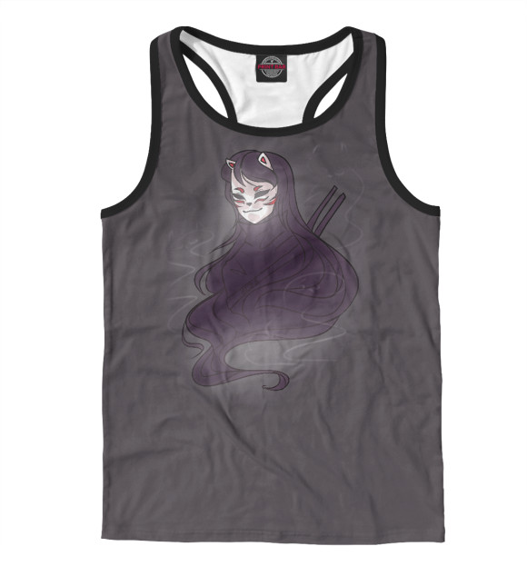 Мужская майка-борцовка с изображением Демон цвета Белый