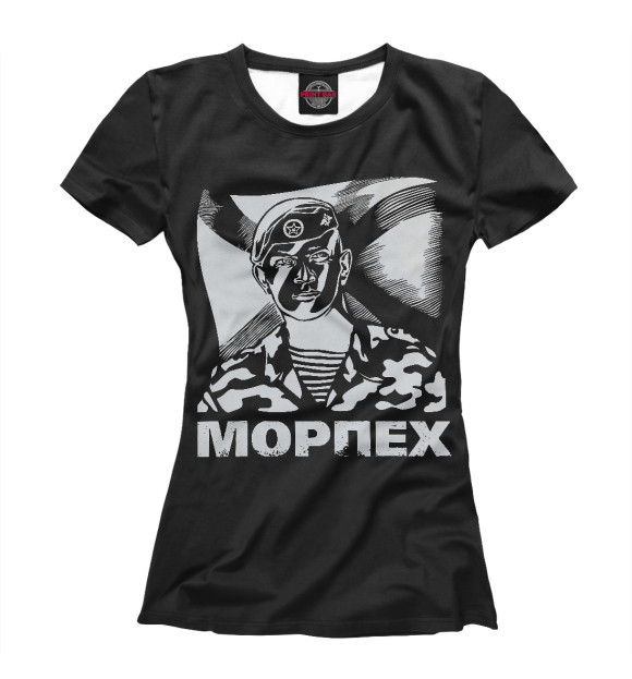 Футболка для девочек с изображением Морпех цвета Белый