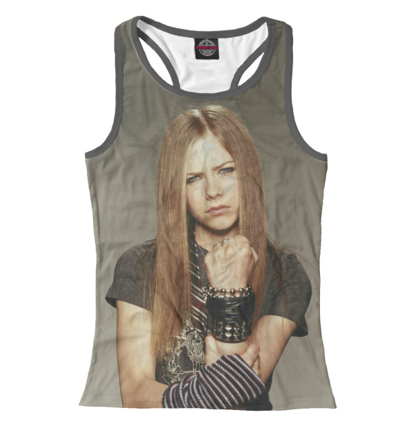 Женская майка-борцовка с изображением Avril Lavigne цвета Белый