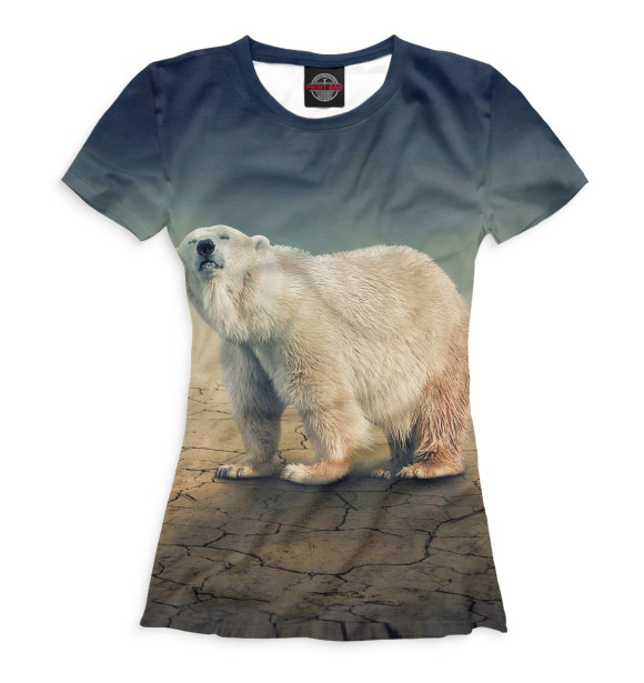 Футболка для девочек с изображением Медведь цвета Белый