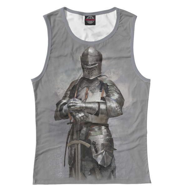 Женская майка с изображением Рыцарь цвета Белый