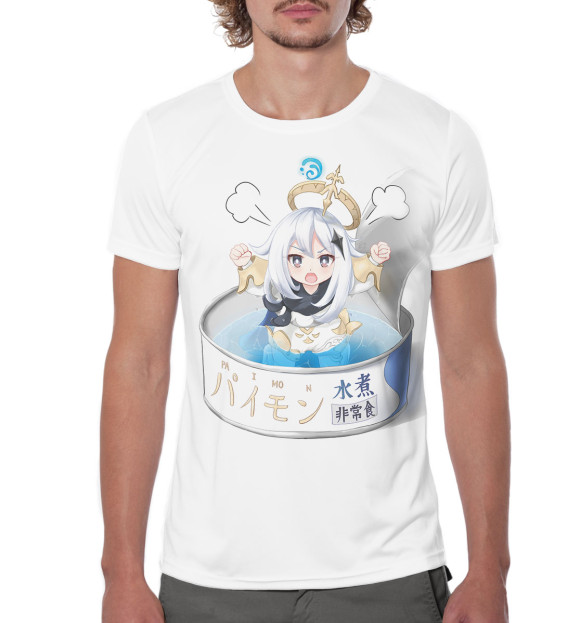 Мужская футболка с изображением Паймон, Paimon цвета Белый