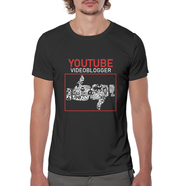 Мужская футболка с изображением YouTube Videoblogger цвета Белый