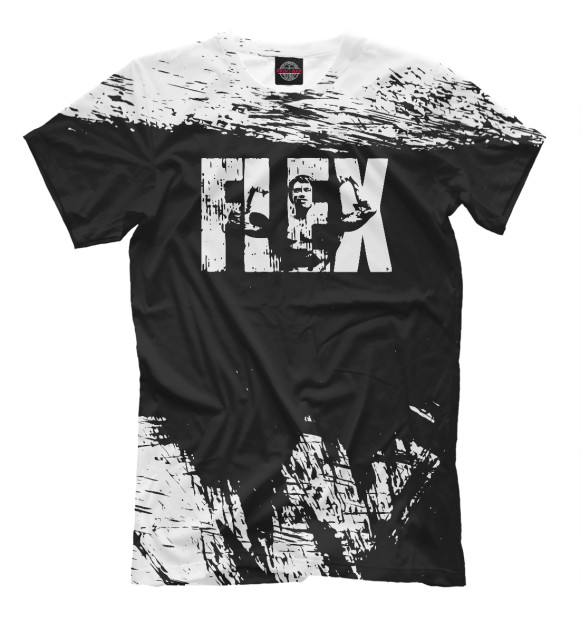 Мужская футболка с изображением FLEX Bodybuilding цвета Белый