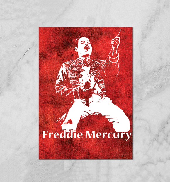 Плакат с изображением Freddie Mercury цвета Белый