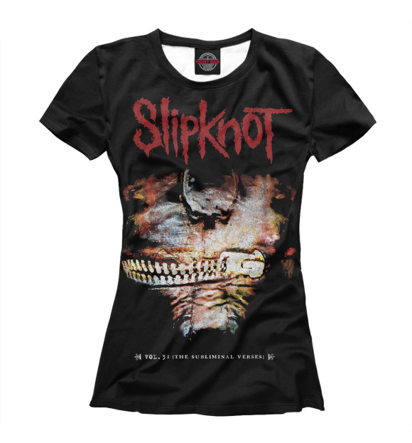 Футболка для девочек с изображением Slipknot цвета Белый