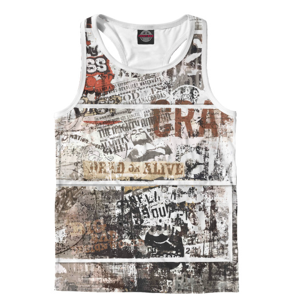 Мужская майка-борцовка с изображением Graffiti цвета Белый