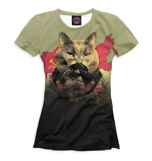 Футболка для девочек с изображением Иосиф Сталин цвета Белый