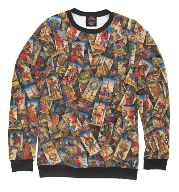 Мужской свитшот с изображением Карты Таро цвета Белый