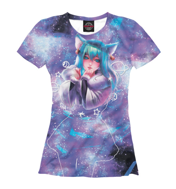 Женская футболка с притом Эля цвета Белый Женская футболка с изображением Эля цвета Белый