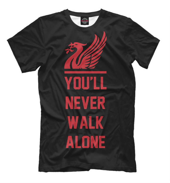 Футболка для мальчиков с изображением You'll Never Walk Alone цвета Черный