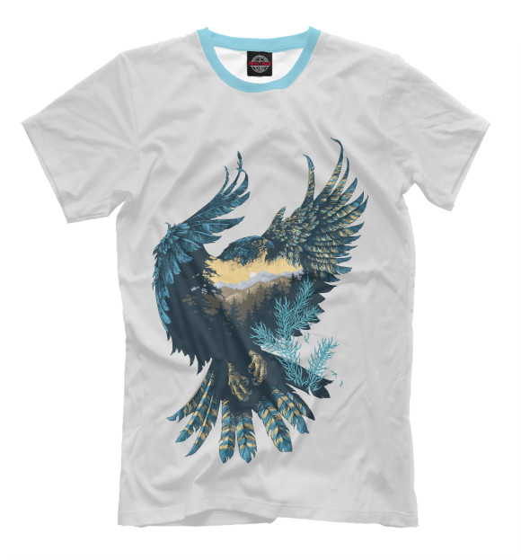 Мужская футболка с изображением Горный орел цвета Бежевый