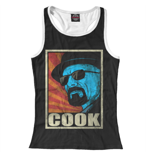 Женская майка-борцовка с изображением Cook цвета Белый
