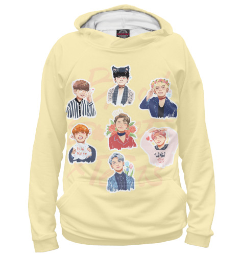 

Худи Print Bar, Белый, BTS
