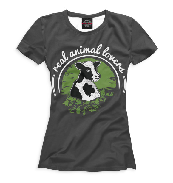 Женская футболка с изображением Real Animal Lovers цвета Белый