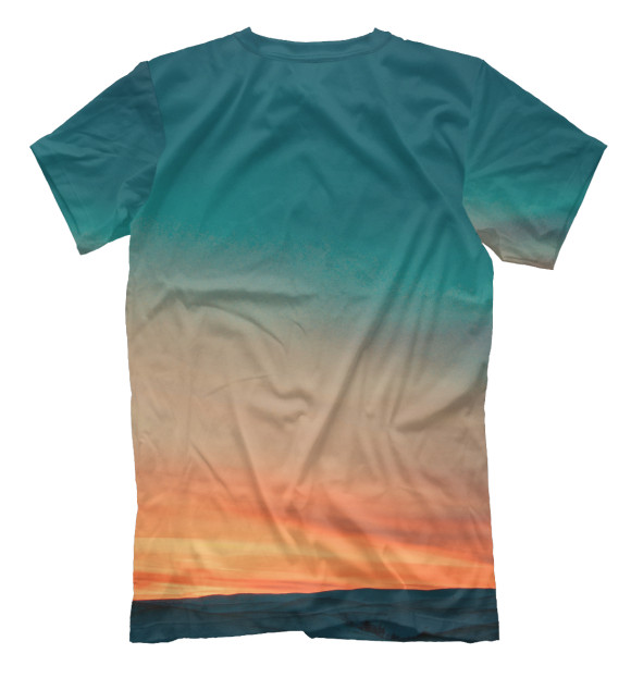 Мужская футболка с изображением Закат цвета Белый