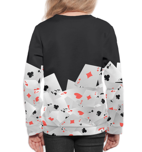 Свитшот для девочек с изображением Покер цвета Белый