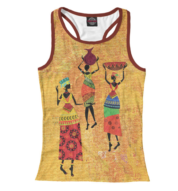 Женская майка-борцовка с изображением Африканки цвета Белый