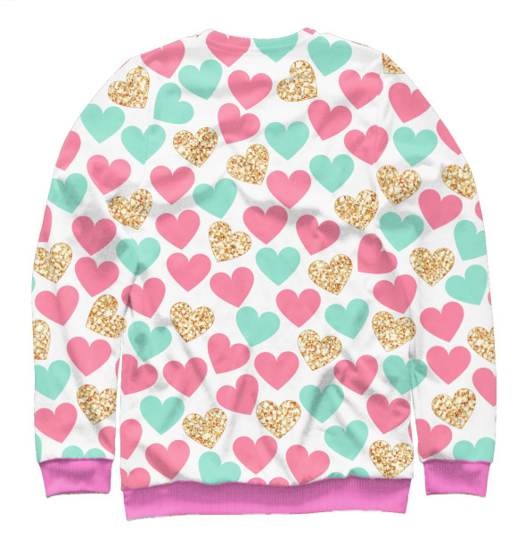 Мужской свитшот с изображением сердечки цвета Белый