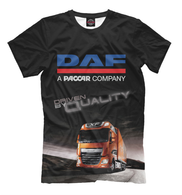 Мужская футболка с изображением DAF - Driven By Quality цвета Черный