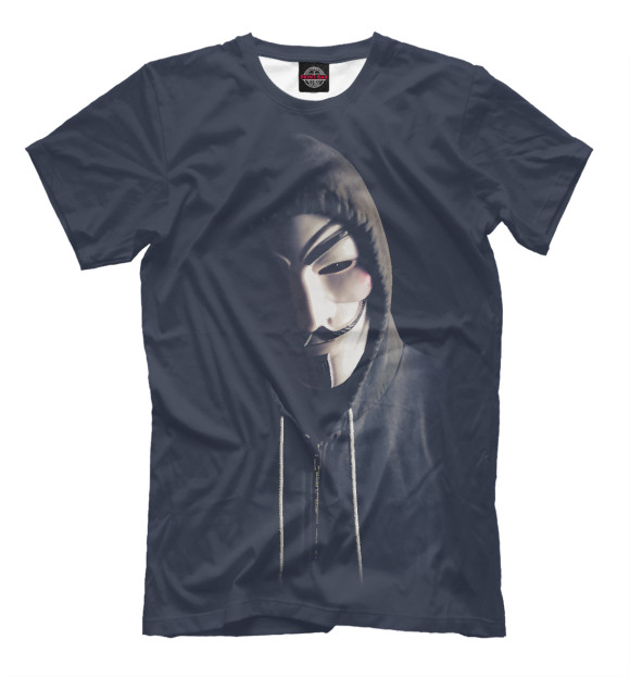 Мужская футболка с изображением Anonymous цвета Белый