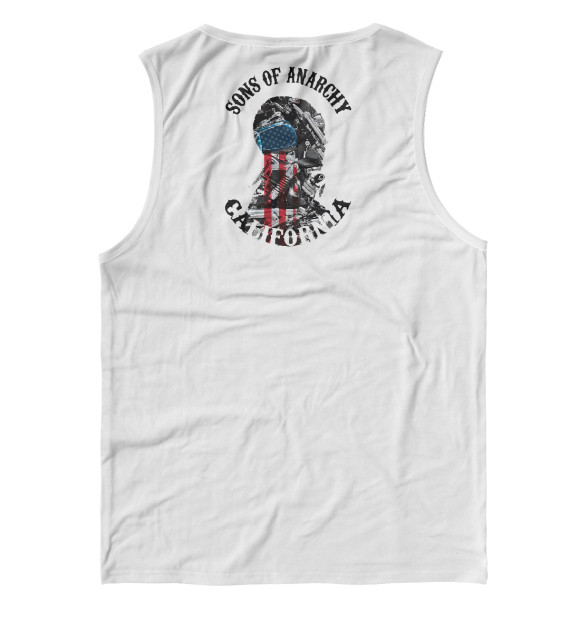 Мужская майка с притом Сыны анархии цвета Белый Мужская майка с изображением Сыны анархии цвета Белый