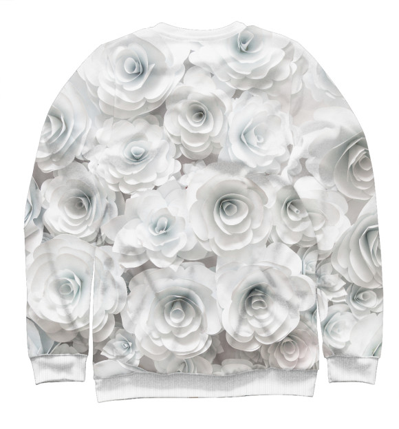 Свитшот для девочек с изображением White roses цвета Белый