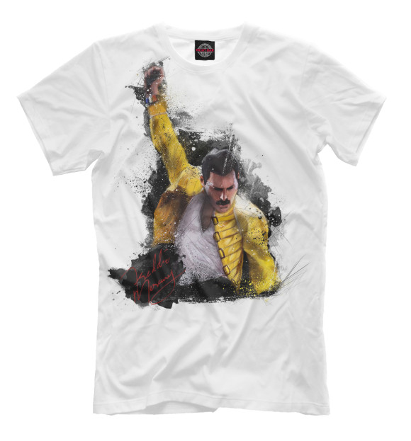 Мужская футболка с изображением Freddie Mercury цвета Молочно-белый