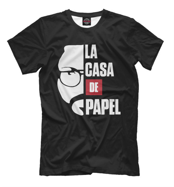 Мужская футболка с изображением La Casa De Papel цвета Белый