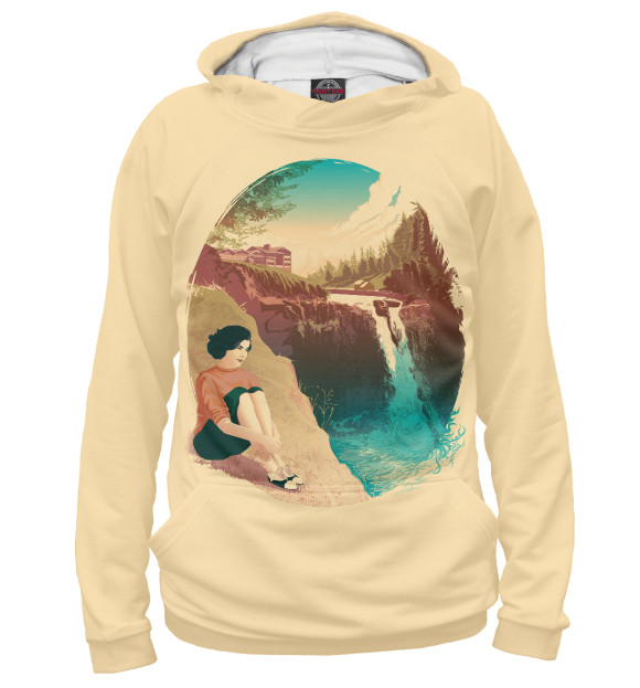 Мужское худи с изображением Twin Peaks цвета Белый