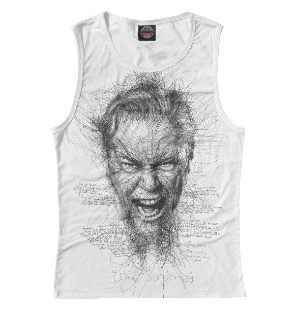 Женская майка с изображением Metallica Джеймс Хэтфилд цвета Белый