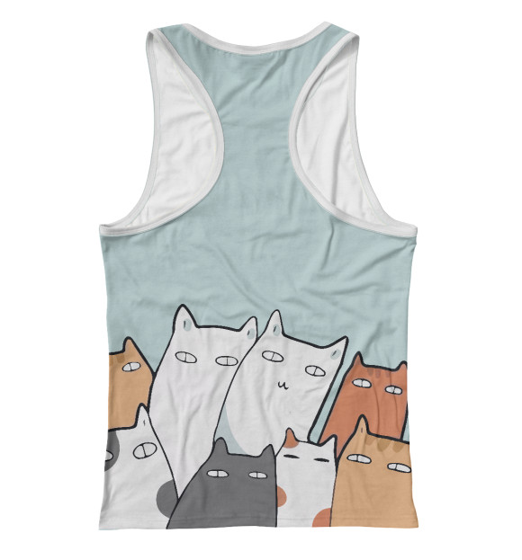 Женская майка-борцовка с изображением Девочка с котейками цвета Белый