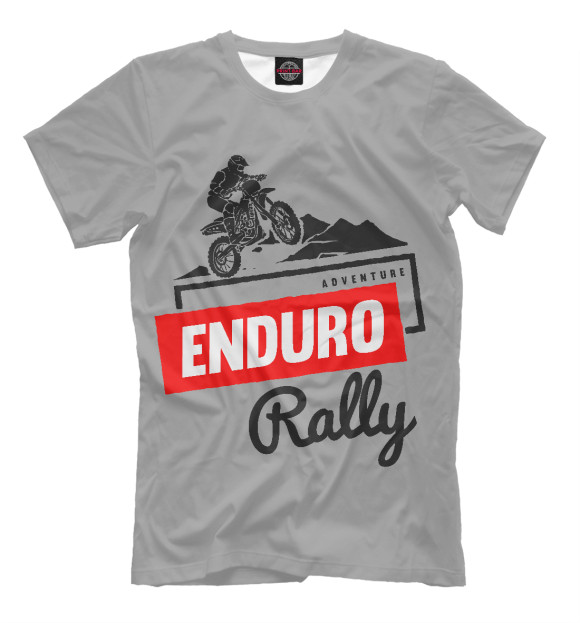 Мужская футболка с изображением Мотоциклист цвета Серый