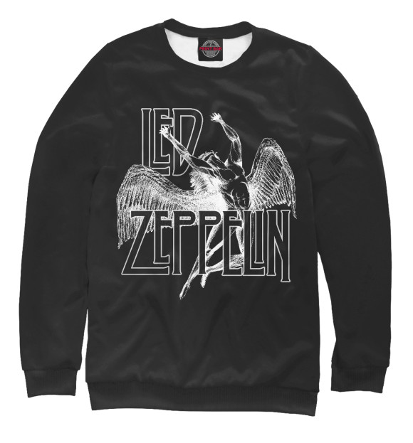 Свитшот для девочек с изображением Led Zeppelin цвета Белый