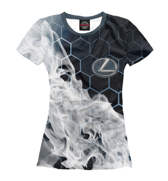Женская футболка с изображением Лексус - Пламя цвета Белый
